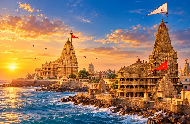 Dwarka and Somnath temples on 4-day Saurashtra Darshan car rental